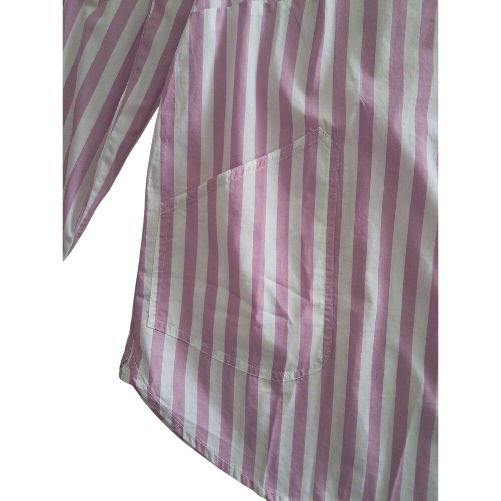 NWT J. Crew Top Women's XS Pink White Collared Popover Tunic Striped Preppy Work - Picture 6 of 13